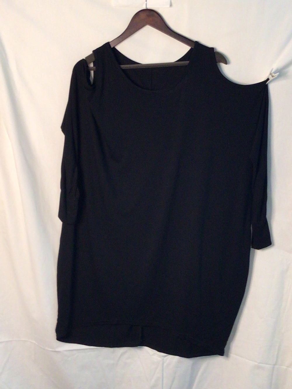 Black Cold-Shoulder Women's Top